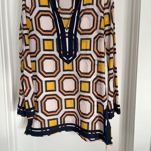 Tory Burch Orange and Blue Tunic - Large